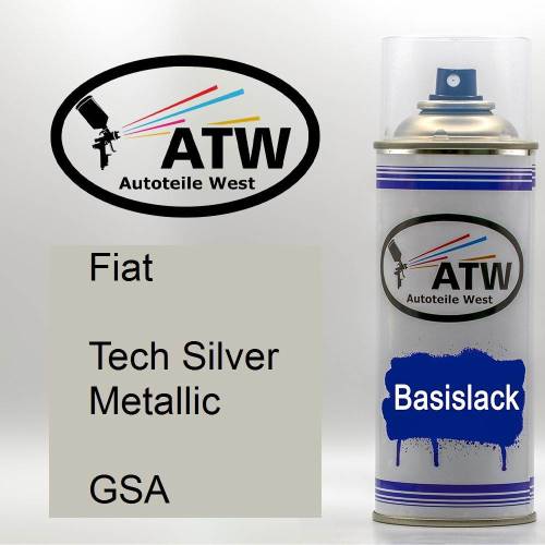 Fiat, Tech Silver Metallic, GSA: 400ml Sprühdose, von ATW Autoteile West.